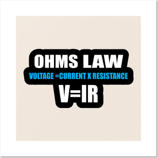 Ohms Law Formula Sticker for Electrical Engineering Students Posters and Art